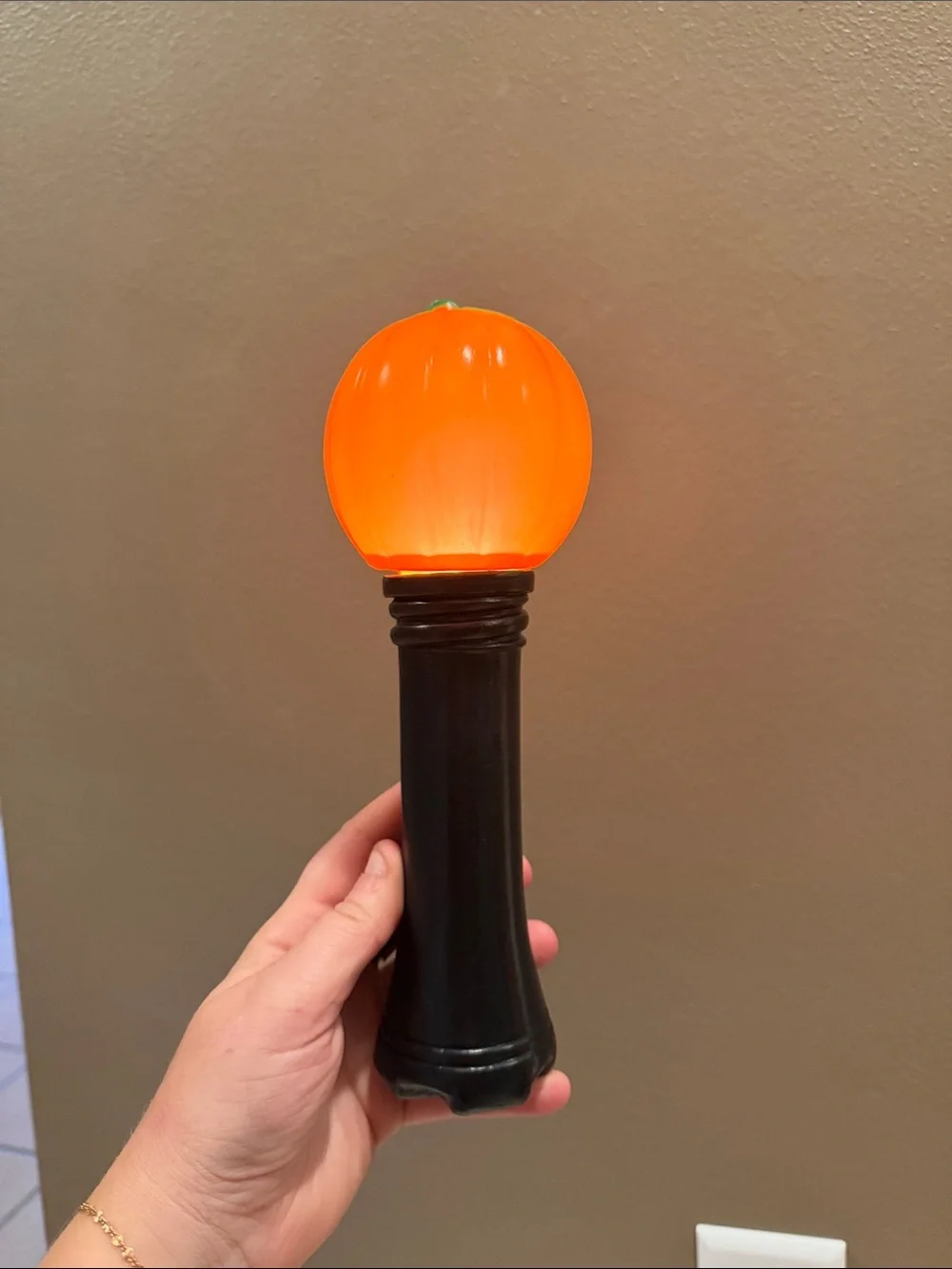Halloween Vintage Blow Mold Blinky Lite Light Jack o Lantern Pumpkin Flashlight